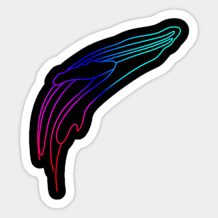 Minimalist line art rainbow whale Sticker